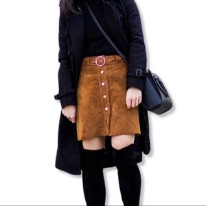 {ZARA} Suede leather skirt Size:S